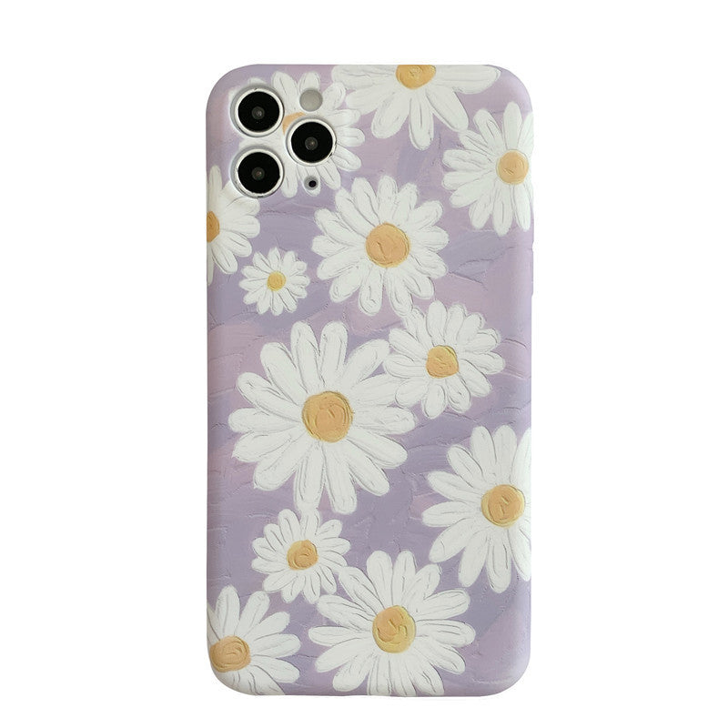 Compatible with Apple , Oil Painting Purple Daisy Apple Xsmax Mobile Phone Case