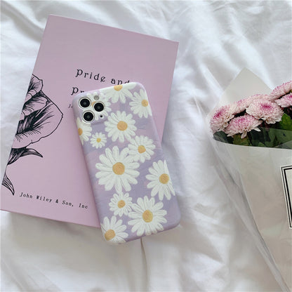 Compatible with Apple , Oil Painting Purple Daisy Apple Xsmax Mobile Phone Case