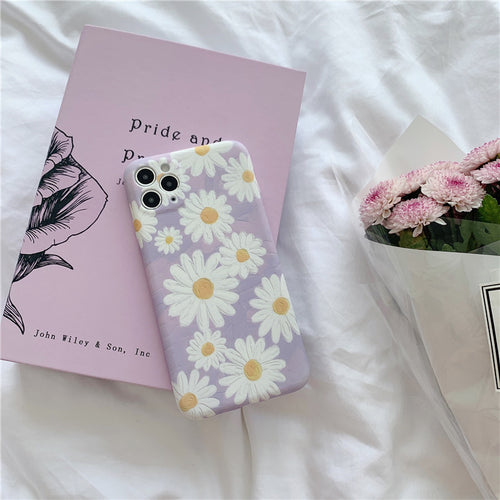 Compatible with Apple , Oil Painting Purple Daisy Apple Xsmax Mobile Phone Case
