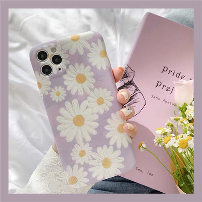 Compatible with Apple , Oil Painting Purple Daisy Apple Xsmax Mobile Phone Case