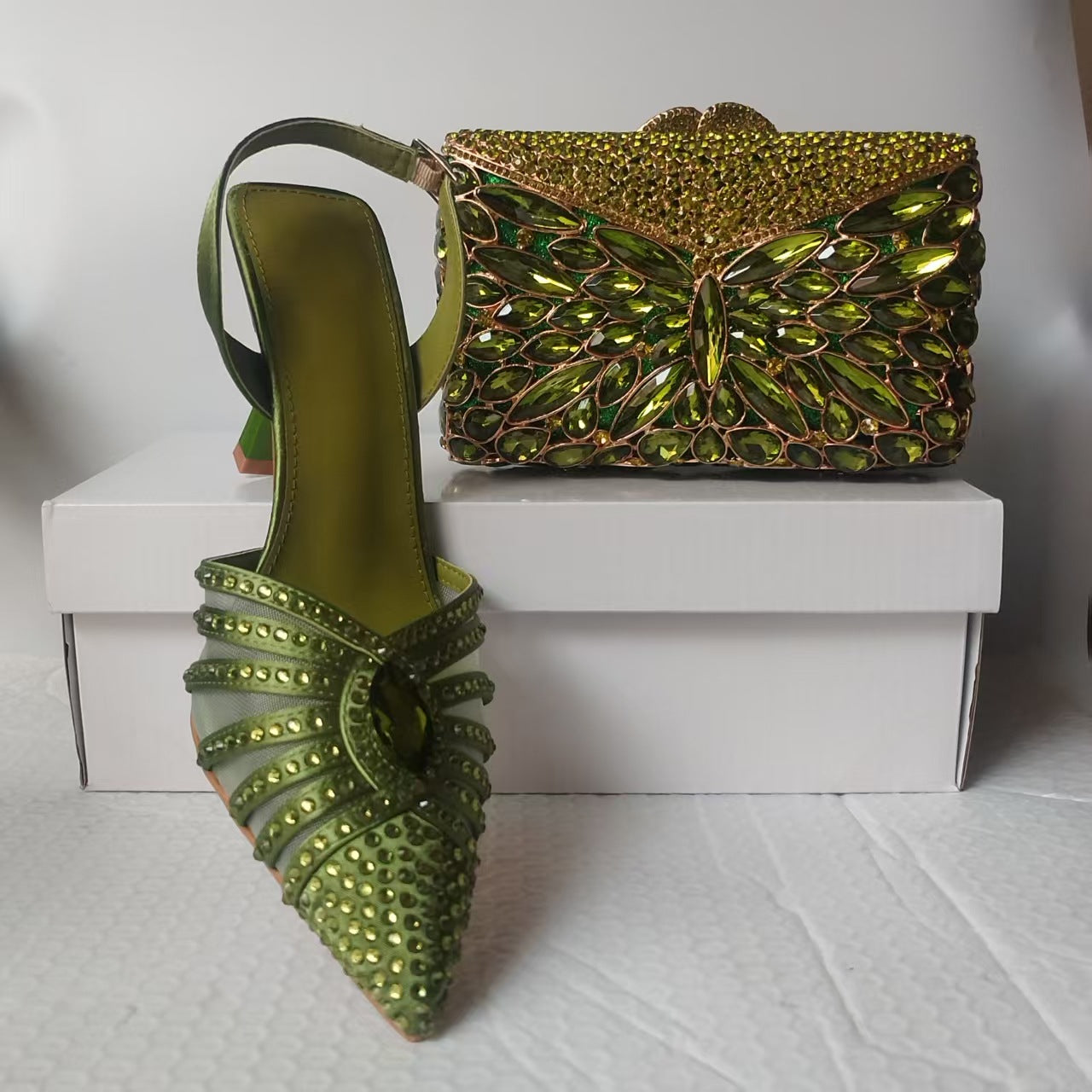 Full-Strass Pointed-Toe High Heel Sandals Crystal Rhinestone Pointed-Toe Heels