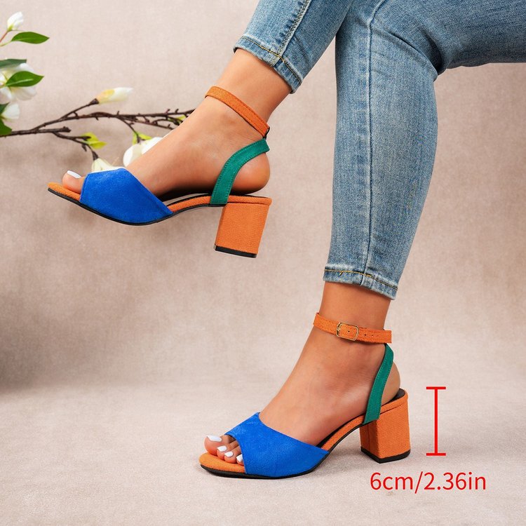 Colorful Lace-up Plus-size Export High-heeled Sandals For Women