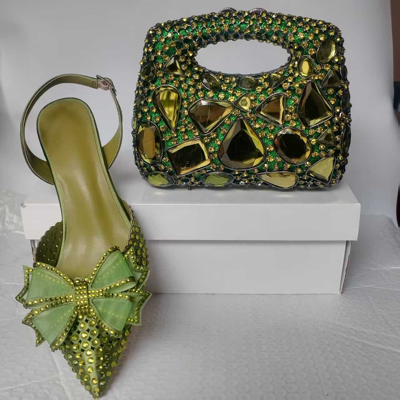 Full-Strass Pointed-Toe High Heel Sandals Crystal Rhinestone Pointed-Toe Heels