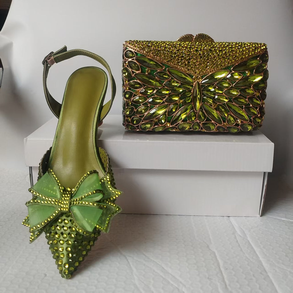 Full-Strass Pointed-Toe High Heel Sandals Crystal Rhinestone Pointed-Toe Heels