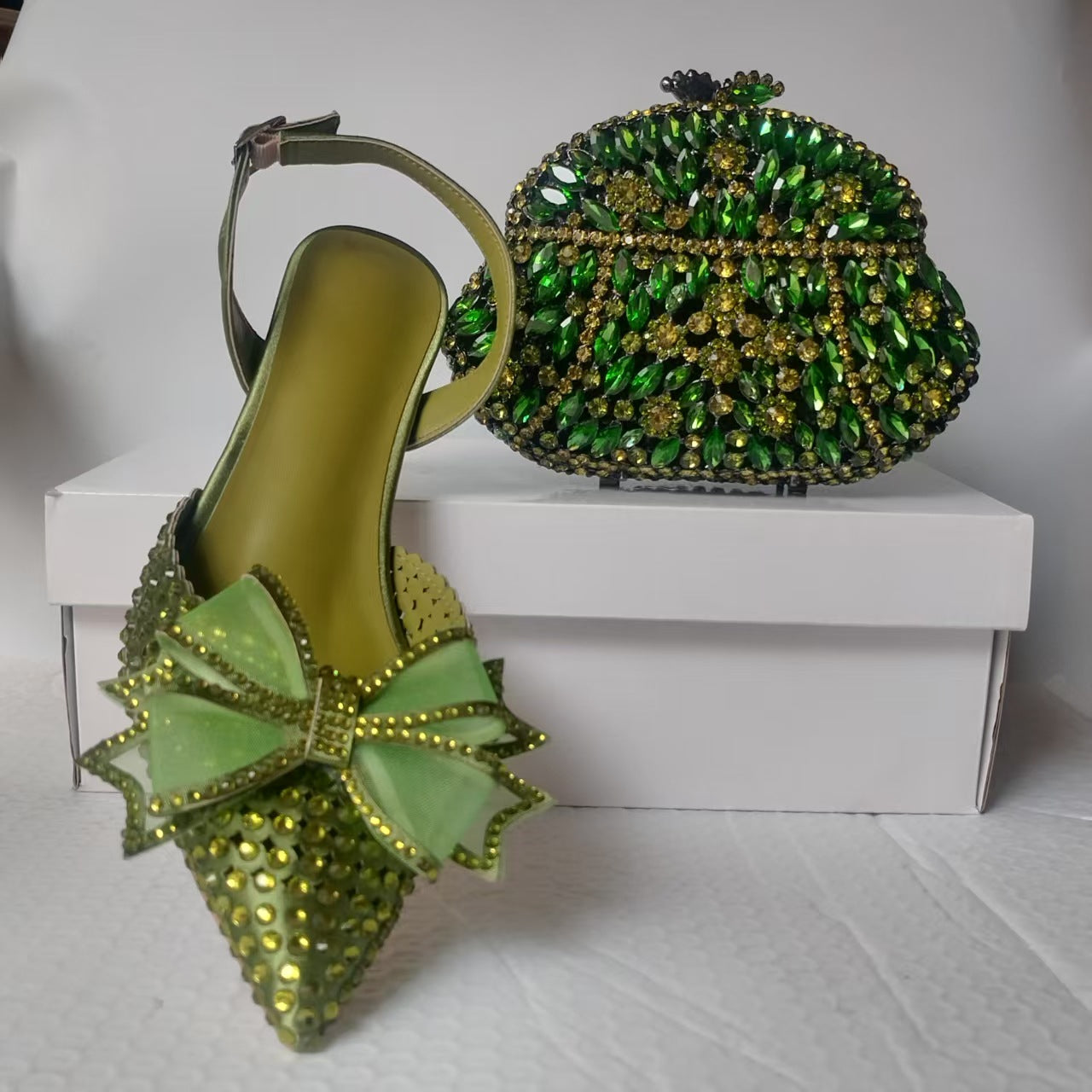 Full-Strass Pointed-Toe High Heel Sandals Crystal Rhinestone Pointed-Toe Heels