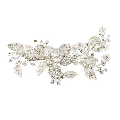 New Silver White Wedding Dress Headband Clip