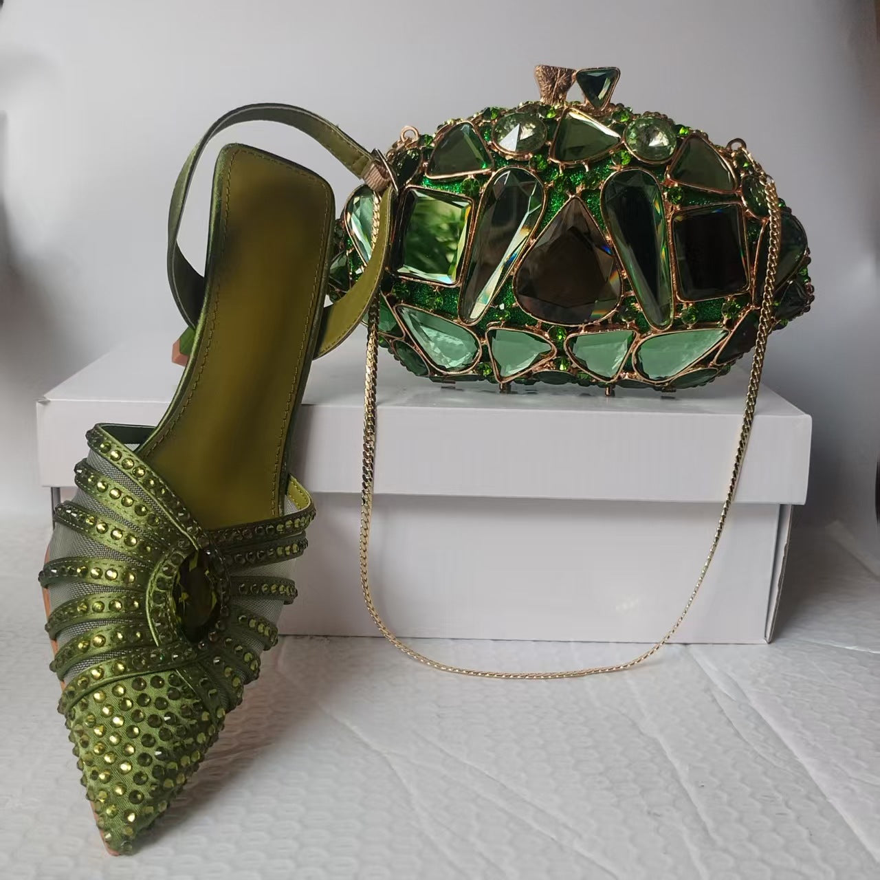Full-Strass Pointed-Toe High Heel Sandals Crystal Rhinestone Pointed-Toe Heels